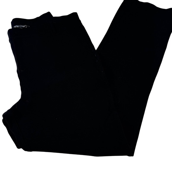 Quince Pants - Quince Womens Ultra-Stretch Ponte Straight Leg Pants Black Size L Business Work
